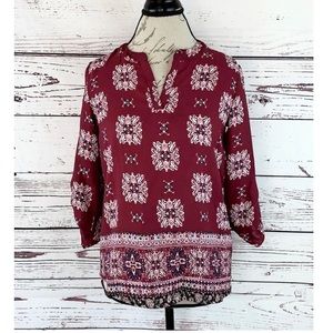 PINK REPUBLIC | Boho Abstract Print Tunic Blouse